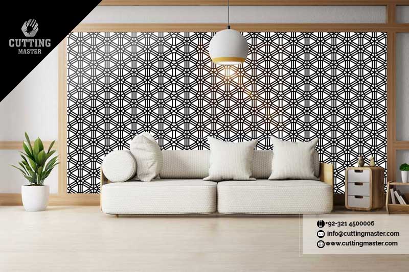 CNC Laser Cutting Wall Panel Black – Modern Metal Wall Décor