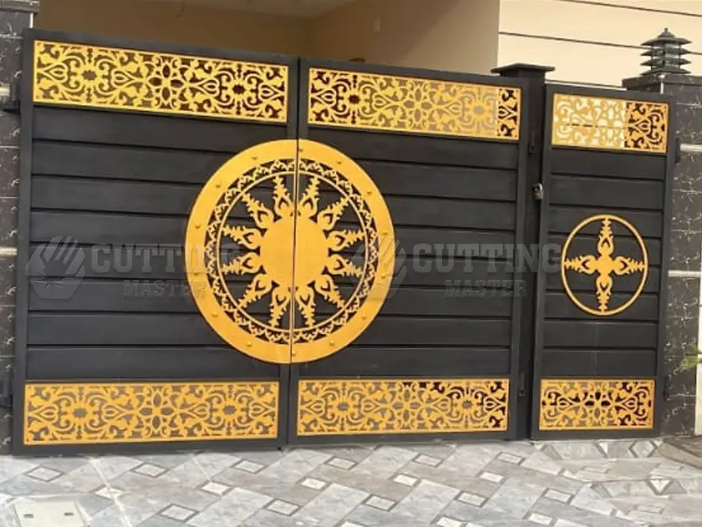 Stunning Black and Golden Laser Cut Gate Designs | Cutting Master
