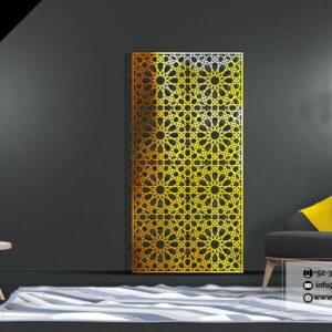 Golden Wall Panel SS Laser Cutting – Modern Metal Home Décor