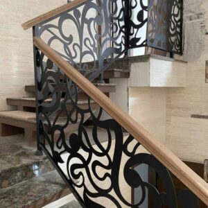 Stairs Railing Laser-Cut Black – Elegant Executive Design
