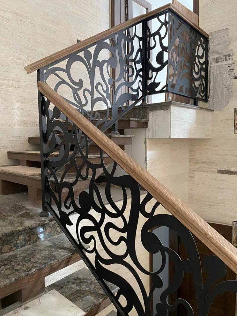 Stairs Railing Laser-Cut Black – Elegant Executive Design