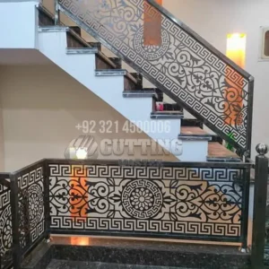 Modern Black Laser-Cut Stair Railings – Stylish & Safe