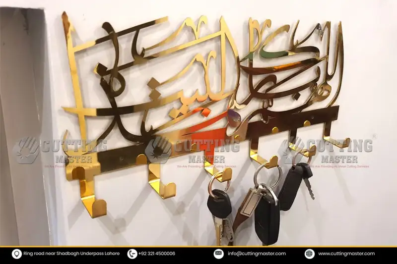 Keyholder Gold Laser Cutting