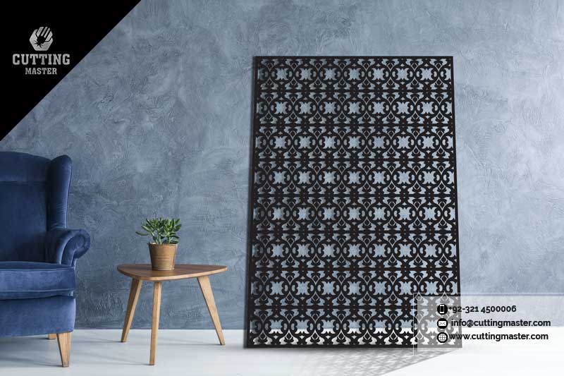 Wall Panel Black Laser Cut – Modern CNC Metal Wall Art