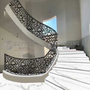 Stairs Railing 4 – Modern Laser-Cut Metal Railing
