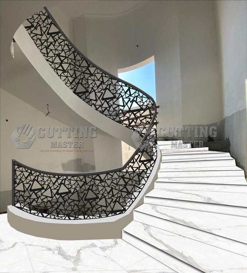 Stairs Railing 4 – Modern Laser-Cut Metal Railing
